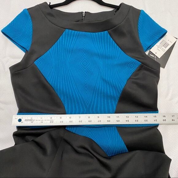 Sangria Black & Teal Color Block Bodycon Dress - Picture 9 of 9